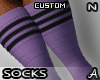 !A Purple Blk Thigh Sock