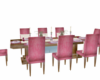 rose color dining table