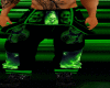 green skull bib overalls