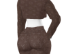 Brown LV Denim Set