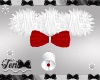 White Red Fur Bow Collar