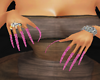 long nails pink glitter