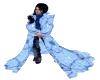 Blue patterned cloak