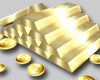 Shiny Gold Bars and Coin