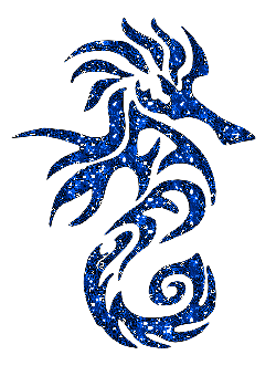 Blue tribal dragon