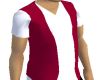 rust red vest over white