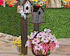 Flowers with Birdhouse
