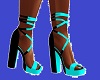teal n black heels