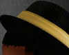 black gold fedora hat