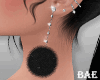 B| Black Fur Earrings