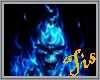 (Tis) Flaming Skull Blue