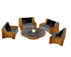 wood siting suede set