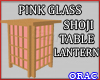 Pink Glass Lamp Table