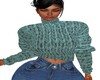 Blue turtleneck sweater