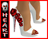 Rose Pumps White and Red