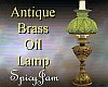 Antq Brass Oil Lamp LtGr