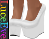 White Sleek Plat Wedges
