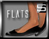 [S] Plain Black Flats