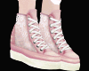 [C] Pink Lacey Sneakers