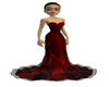 Red Strapless gown