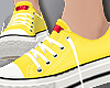 Yellow sneakers.