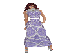 Long Purple Print Dress