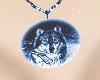 Blue wolf necklace