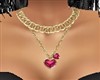 PINK/GOLD HEART NECKLACE