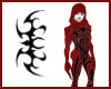tribal bodysuit redblack