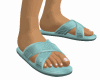 turquoise bath slippers