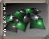 green pillows