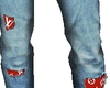 lv red patch jeans