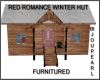 red romance winter hut