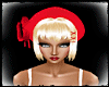 BLOND HAIR XMAS RED HAT