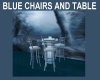 BLUE CHAIRS AND TABLE
