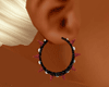 Red Spike Ear-Rings