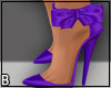 Purple Satin Bow Heels