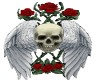 rock skull and rose