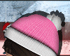 b. pink/white beanie