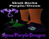 Skull Kicks Purple/Green