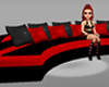 Red n Black Curved Couch