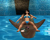 brown n teal pool cuddle