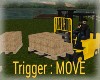 Animated forklift w/ hay