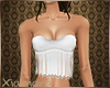 [X] White Fringe Bra