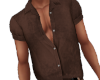 Brown Suede Tucked Shirt