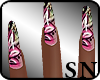 [sn] dark floral nails