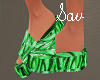 Green Sparkle Slides