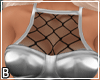 Silver Satin Net Top
