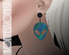 Aqua Alien Earrings