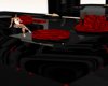 Red/Blk Sofa Set